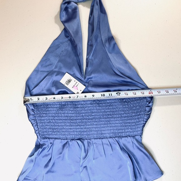 French Connection Hook & Eye Halter Top, Color Baja Blue, Size Medium, NWT - Picture 2 of 9